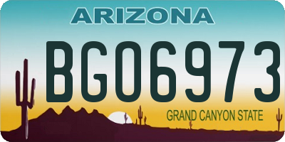 AZ license plate BGO6973