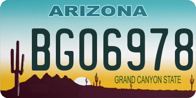 AZ license plate BGO6978