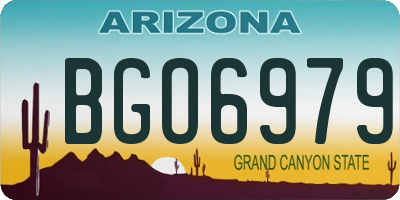 AZ license plate BGO6979