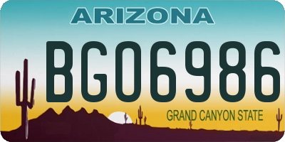 AZ license plate BGO6986
