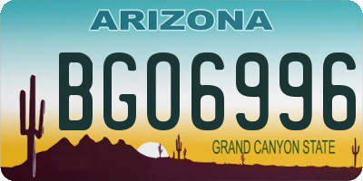 AZ license plate BGO6996