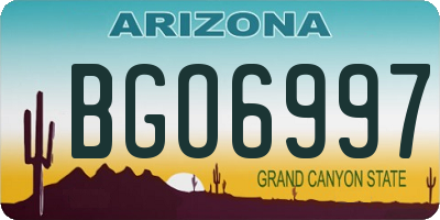 AZ license plate BGO6997