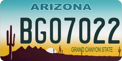 AZ license plate BGO7022