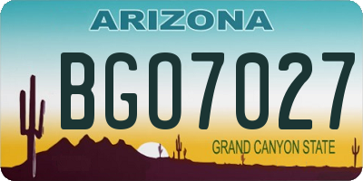 AZ license plate BGO7027