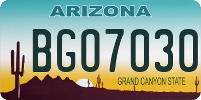 AZ license plate BGO7030
