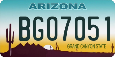 AZ license plate BGO7051