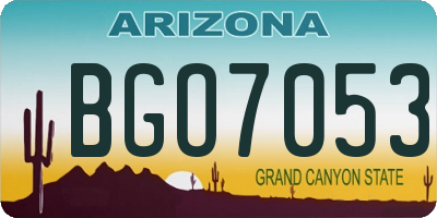 AZ license plate BGO7053