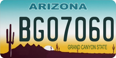 AZ license plate BGO7060