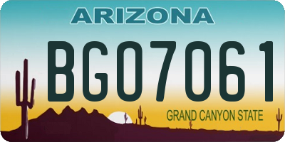 AZ license plate BGO7061