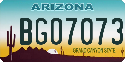 AZ license plate BGO7073