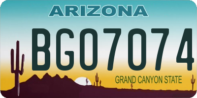 AZ license plate BGO7074
