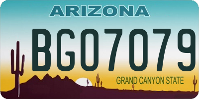 AZ license plate BGO7079