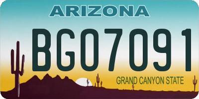 AZ license plate BGO7091