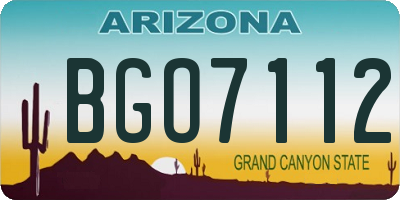 AZ license plate BGO7112