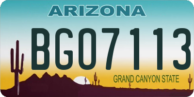 AZ license plate BGO7113