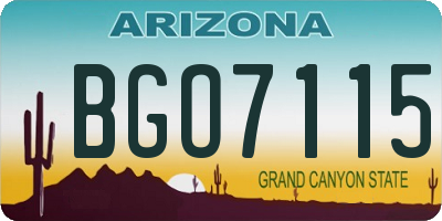 AZ license plate BGO7115