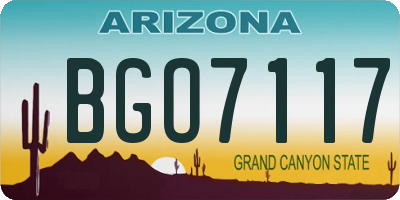 AZ license plate BGO7117