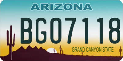 AZ license plate BGO7118