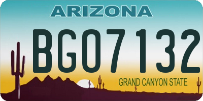 AZ license plate BGO7132