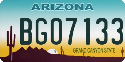 AZ license plate BGO7133