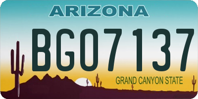 AZ license plate BGO7137