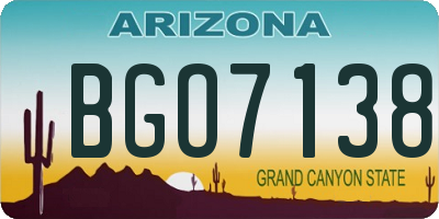 AZ license plate BGO7138