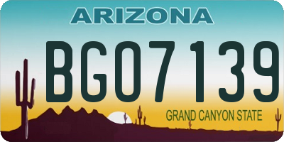 AZ license plate BGO7139