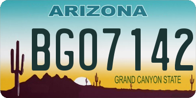 AZ license plate BGO7142