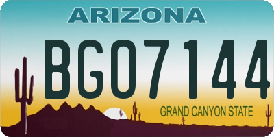AZ license plate BGO7144
