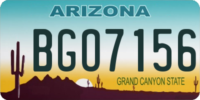 AZ license plate BGO7156