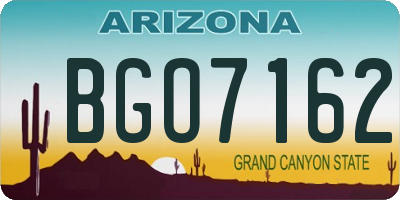 AZ license plate BGO7162