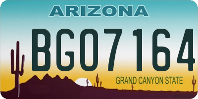 AZ license plate BGO7164