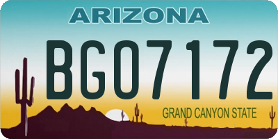 AZ license plate BGO7172