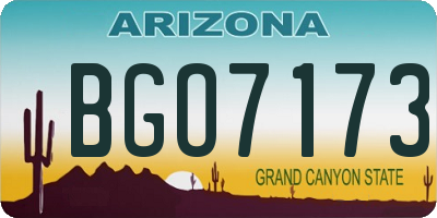 AZ license plate BGO7173