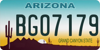 AZ license plate BGO7179