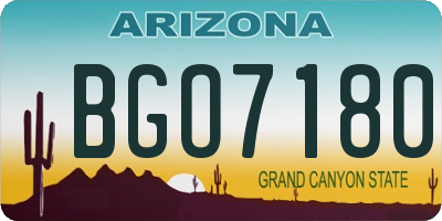 AZ license plate BGO7180