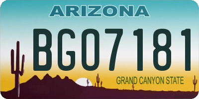 AZ license plate BGO7181