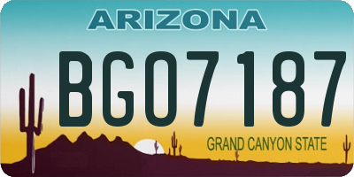 AZ license plate BGO7187