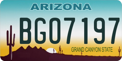 AZ license plate BGO7197