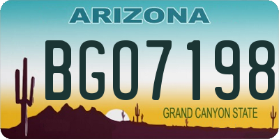 AZ license plate BGO7198