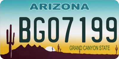 AZ license plate BGO7199