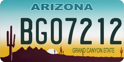 AZ license plate BGO7212