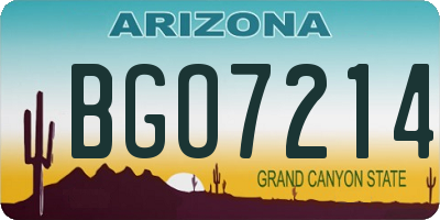 AZ license plate BGO7214