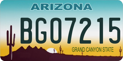 AZ license plate BGO7215