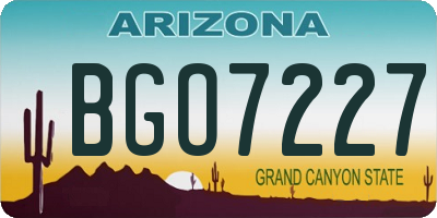 AZ license plate BGO7227