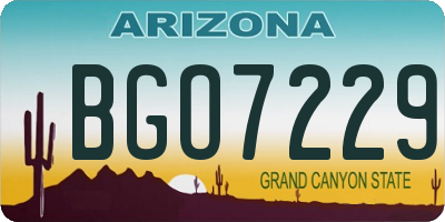 AZ license plate BGO7229