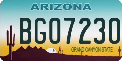 AZ license plate BGO7230
