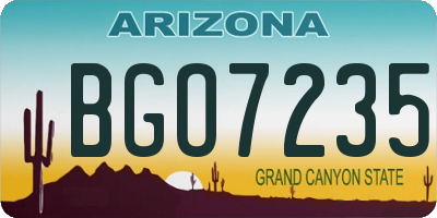 AZ license plate BGO7235