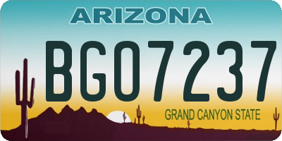 AZ license plate BGO7237