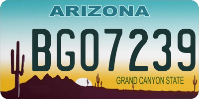 AZ license plate BGO7239